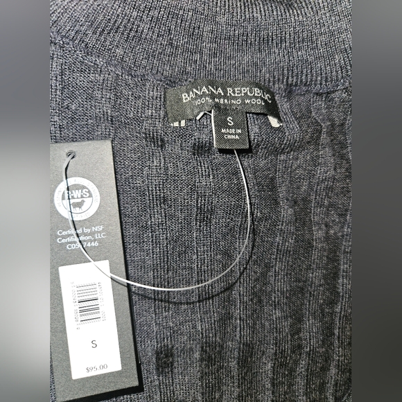 NWT Banana Republic ribbed wool turtleneck size S grey - Picture 3 of 3